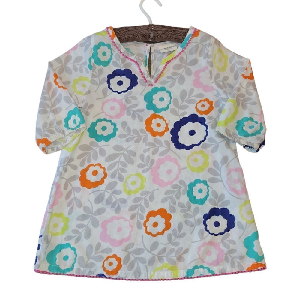 Mini Boden Swimsuit Cover Up Floral Caftan tunic 3-4y